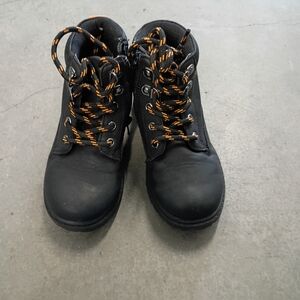 Kids Black Boots with Orange Laces